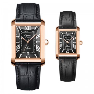 Alexandre Christie AC 8714 Rosegold Black Leather Couple